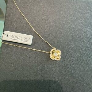 NWT Rachel Zoe Clover 18k Plated Necklace